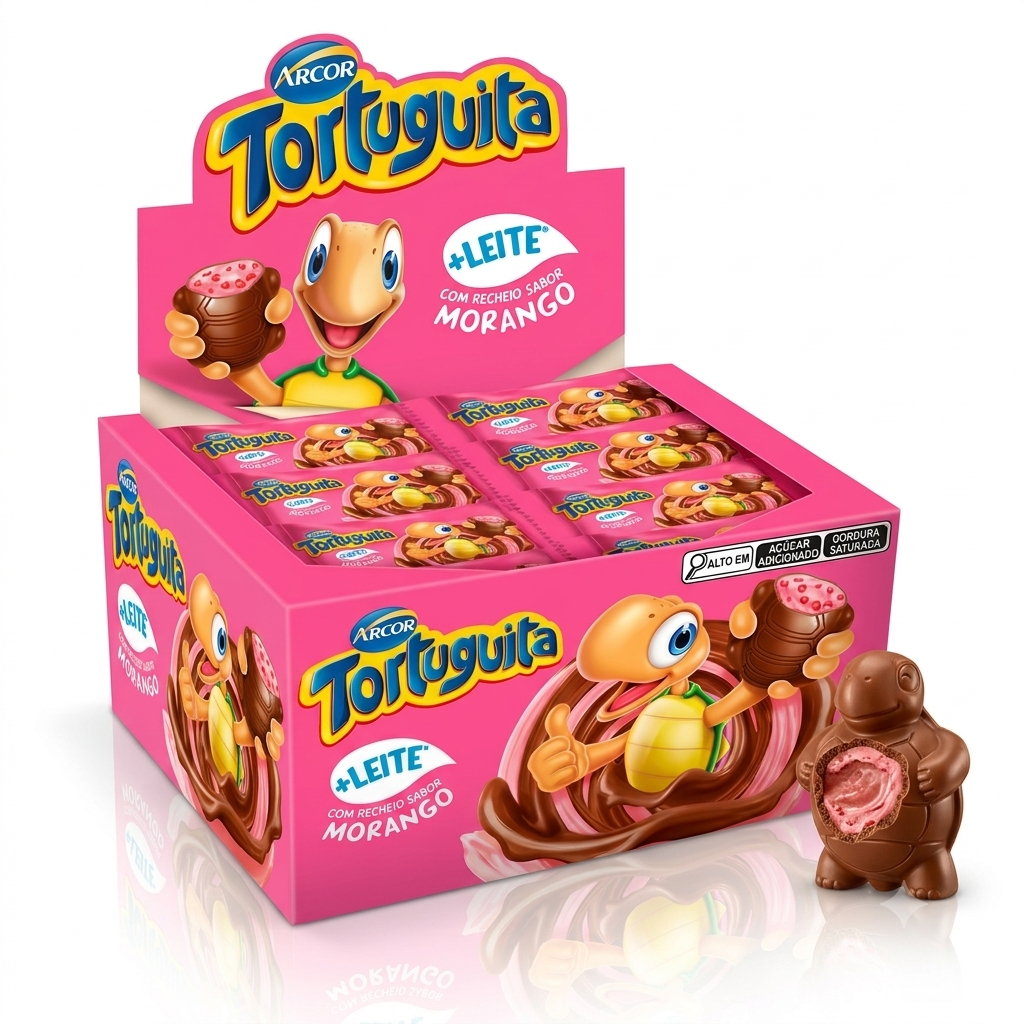 Chocolate Tortuguita Morango Caixa 372g