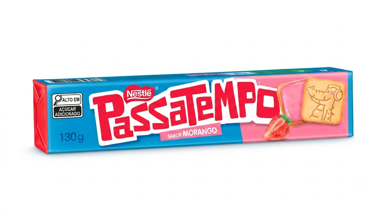 Biscoito Recheado Passatempo Morango Nestlé 130g