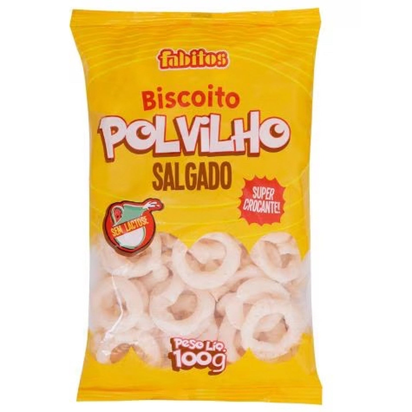 Biscoito De Polvilho Argola Vovozinha 100g sobre fundo branco