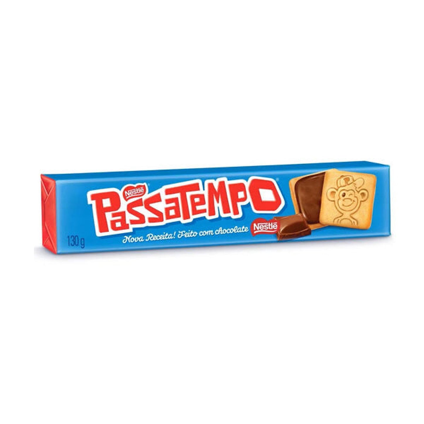 Biscoito Passatempo Recheado De Chocolate Nestlé 130g. Biscoitos e Bolachas. Origem Brasil