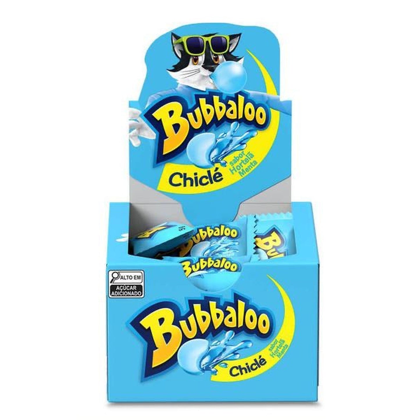 Chiclete Bubbaloo Hortelã 300g sobre fundo branco