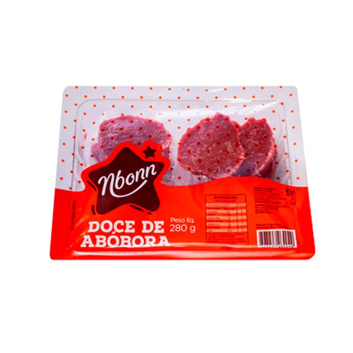 Doce de Abóbora Coração Nutribonn 280g sobre fundo branco