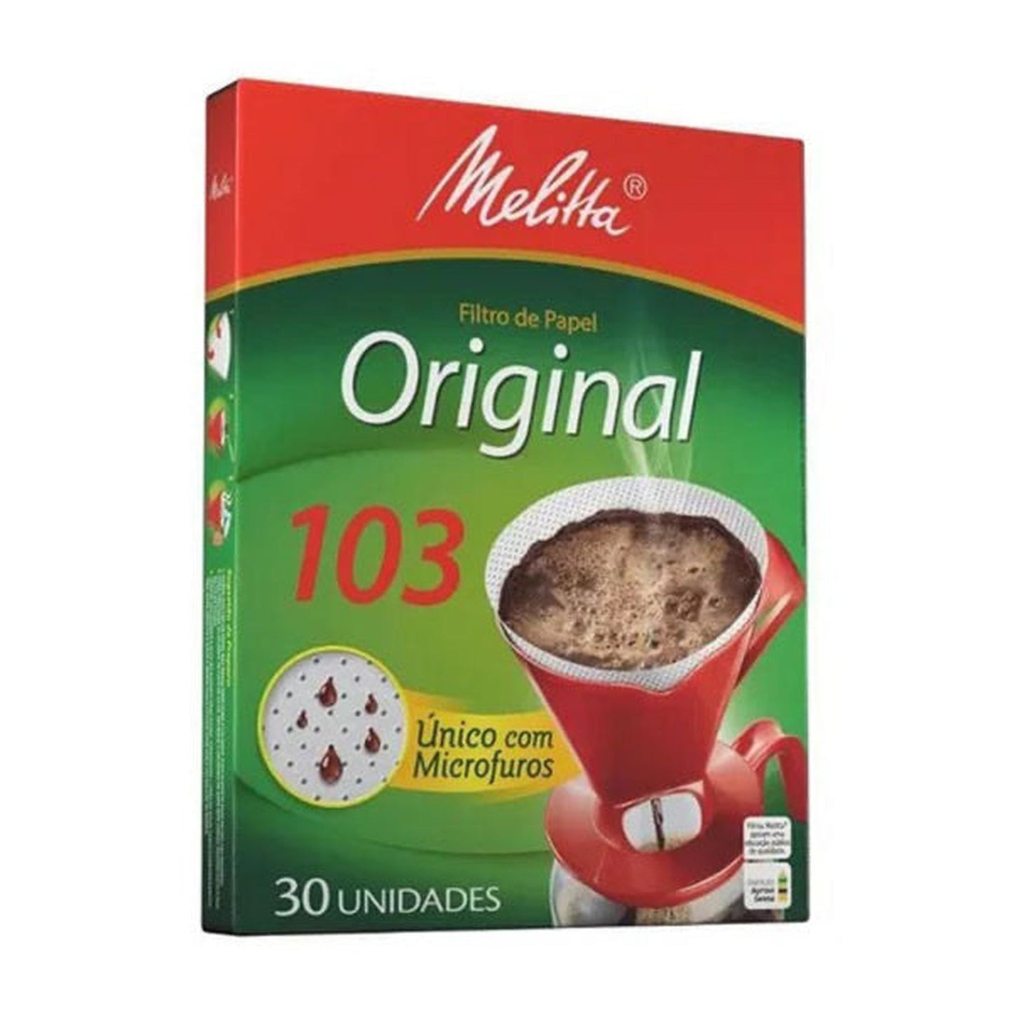 Filtro De Papel Melitta N. 103 sobre fundo branco