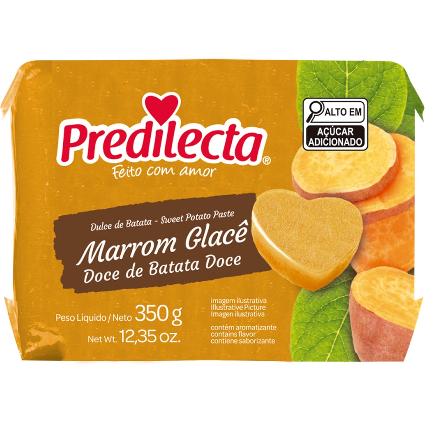 Marrom Glace Predilecta Bloco Predilecta 350g sobre fundo branco