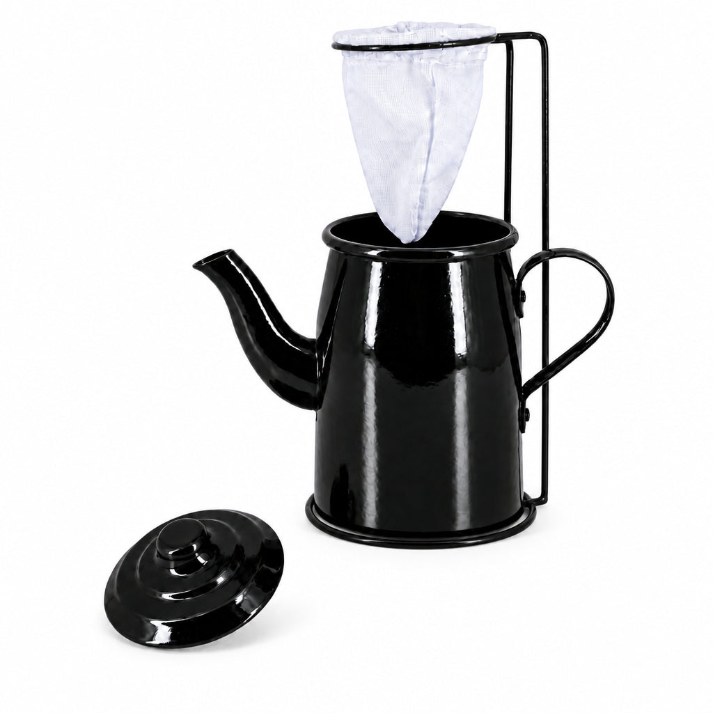 Mini Coador Café Base Com Bule 400ml Alumibom sobre fundo branco