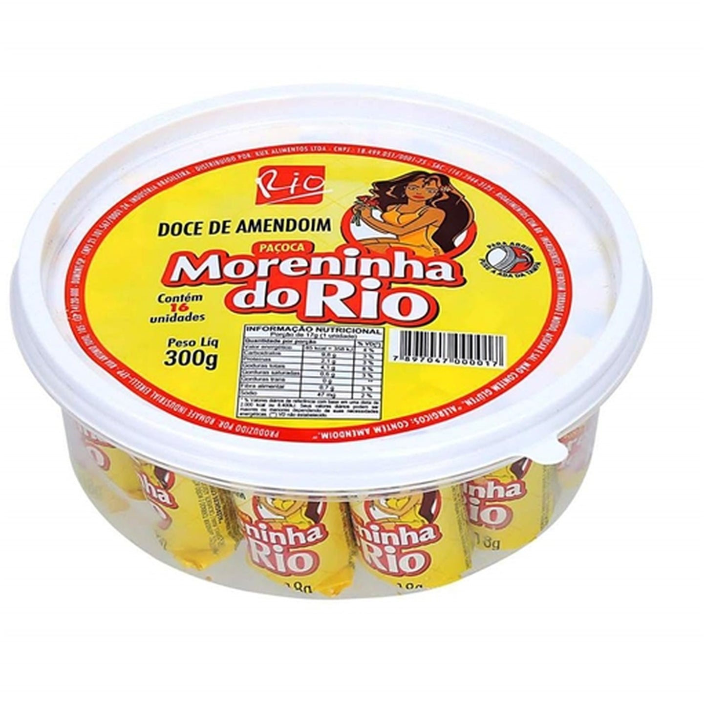 Paçoca Rolha Embrulhada 300g sobre fundo branco
