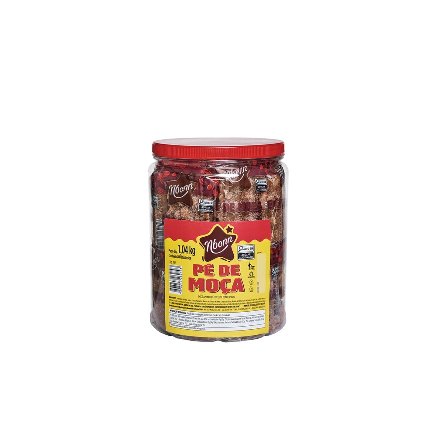 Pé de Moça Nutribonn 40g sobre fundo branco