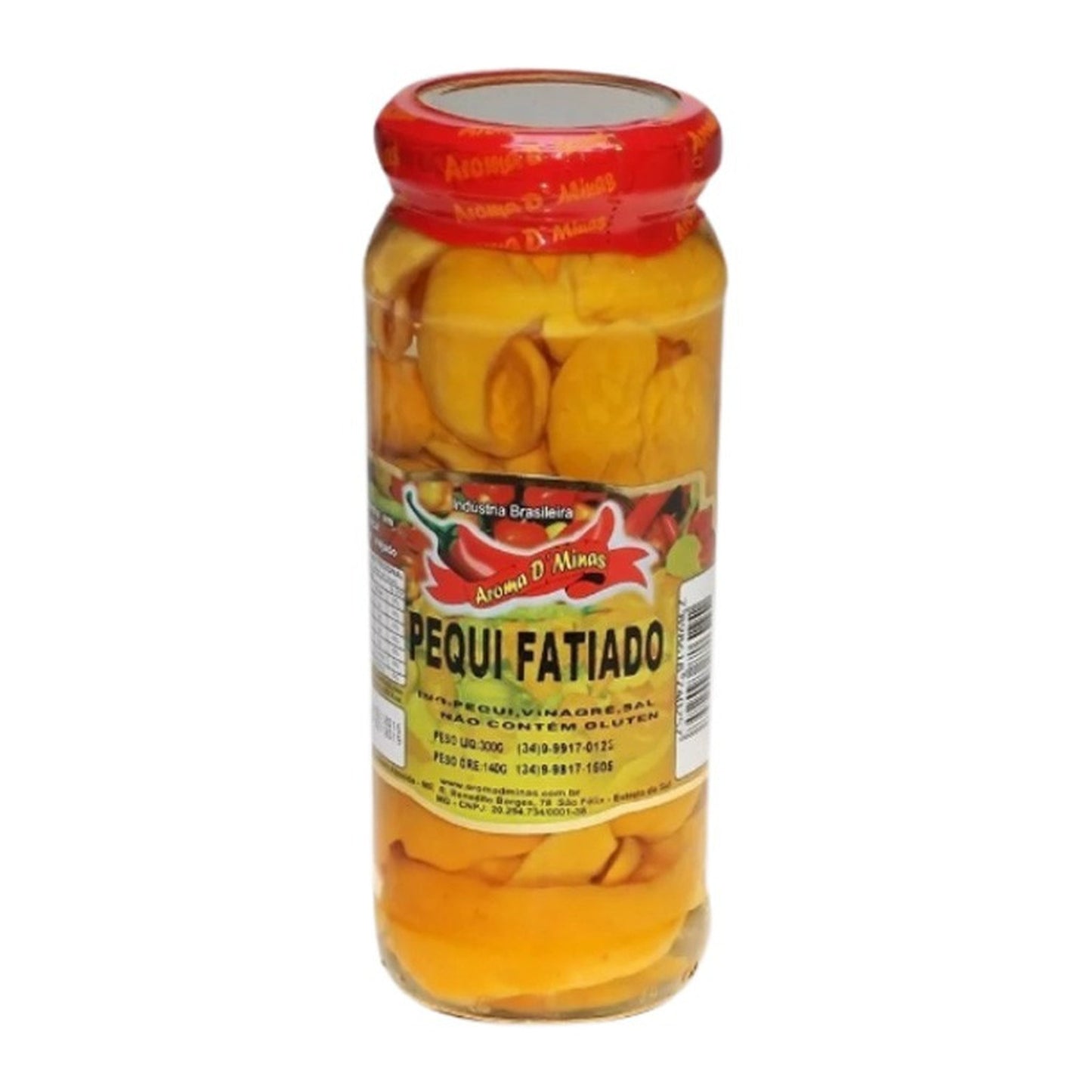 Pequi Fatiado Aroma De Minas Aroma D'Minas 140g sobre fundo branco