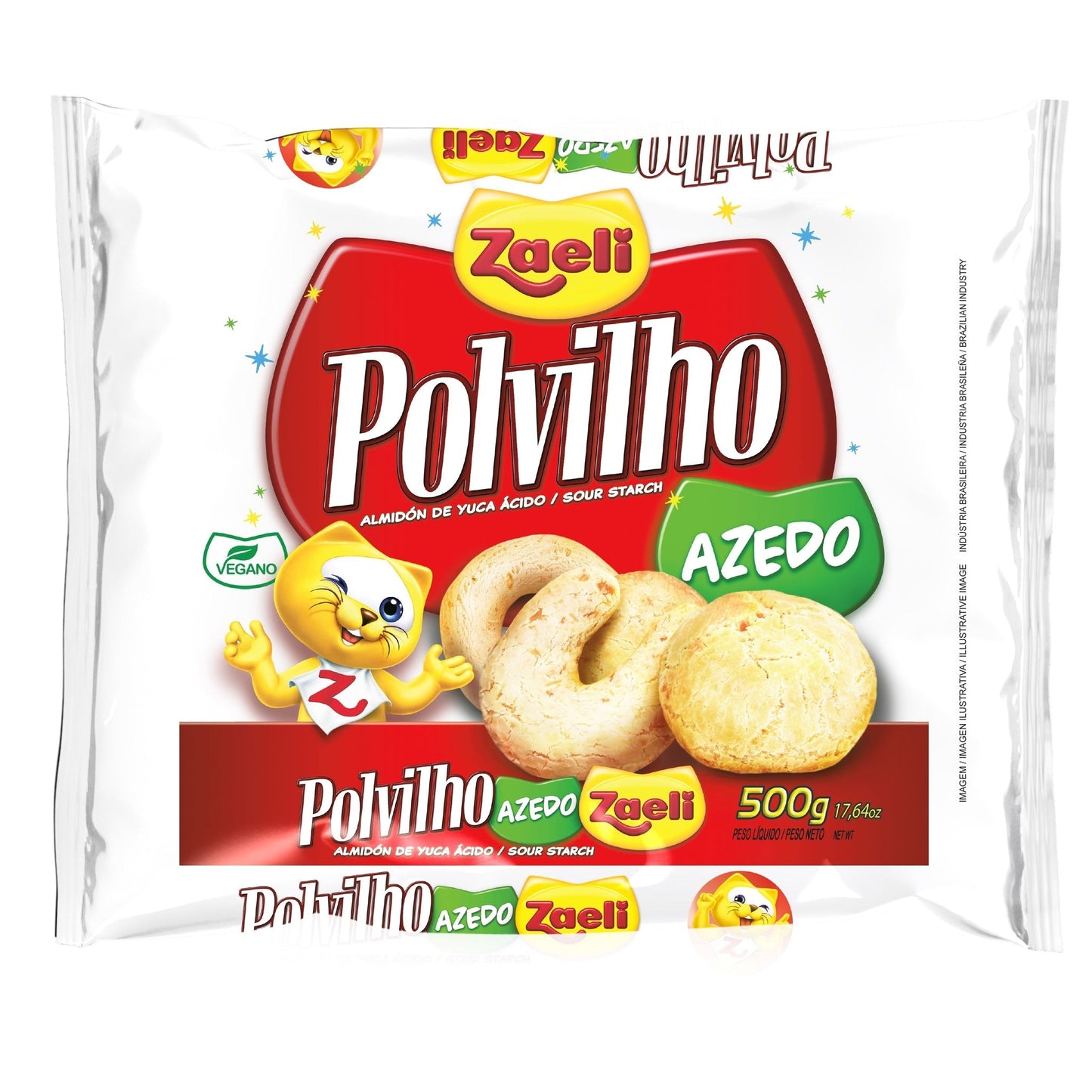 Polvilho Azedo Zaeli 500g sobre fundo branco