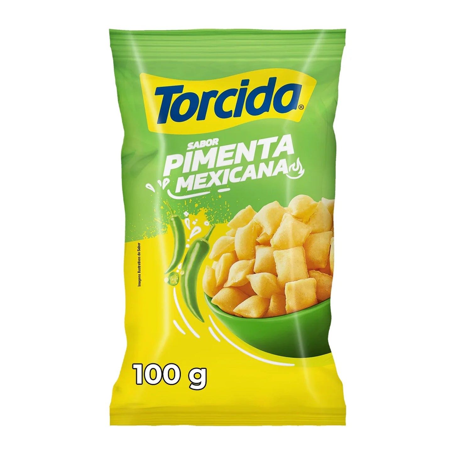 Salgadinho Torcida Pimenta Mexicana Pepsico 60g sobre fundo branco