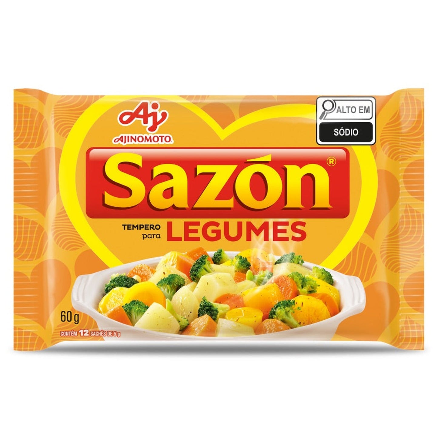 Sazon Tempero Pronto Legumes 60g sobre fundo branco