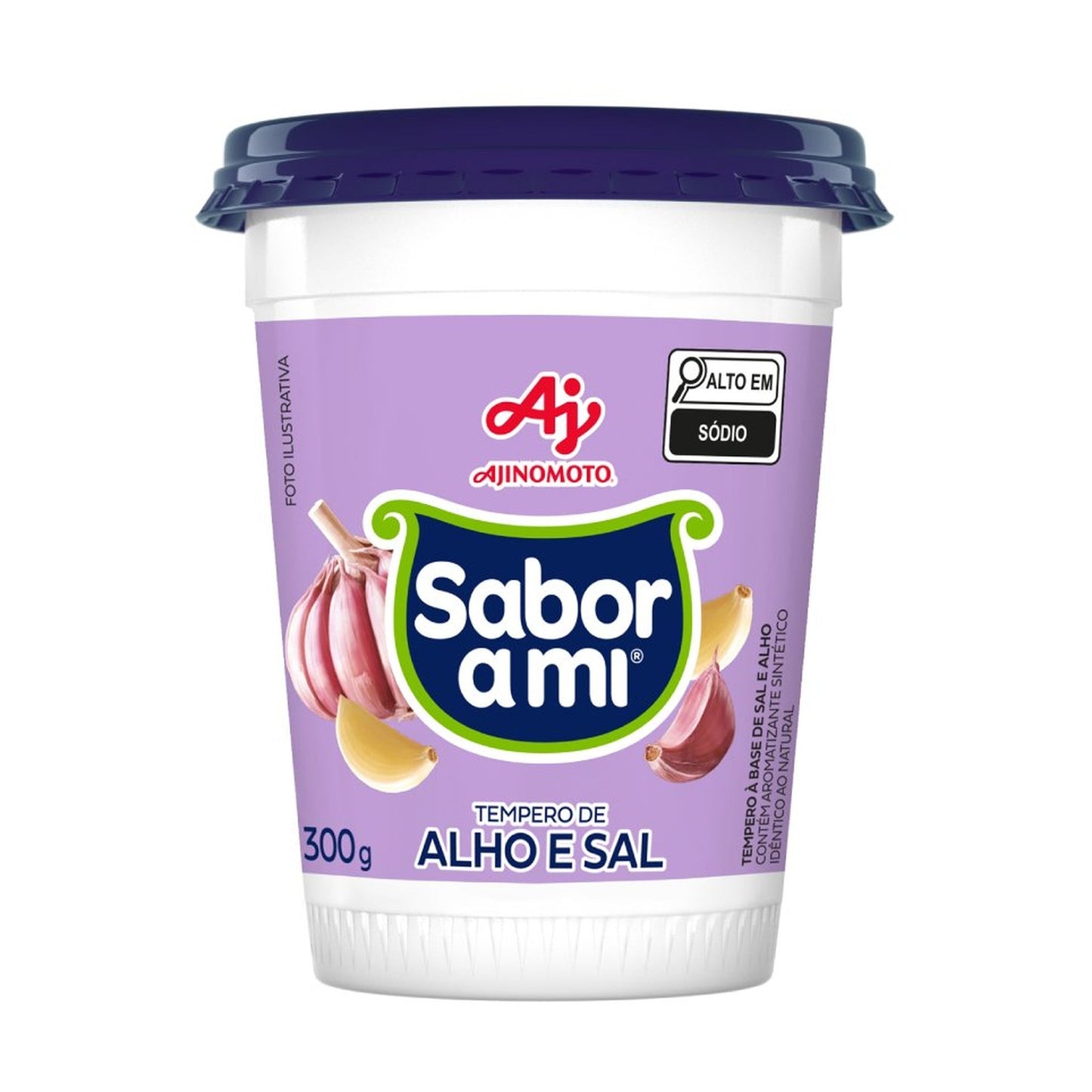 Tempero Sabor A Mi Completo Pote Ajinomoto 300g sobre fundo branco