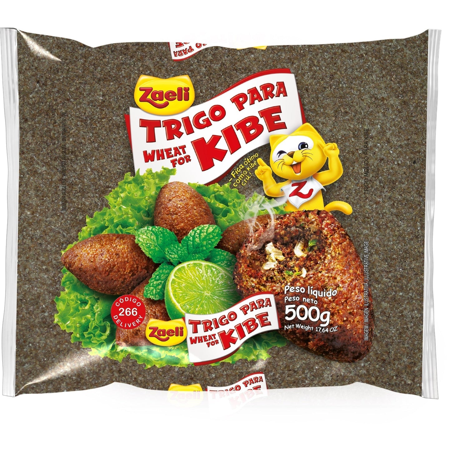 Trigo Para Kibe Zaeli 500g sobre fundo branco