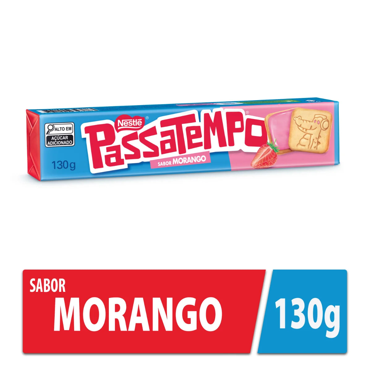 Biscoito Passatempo Recheado de Morango Nestlé - 130g