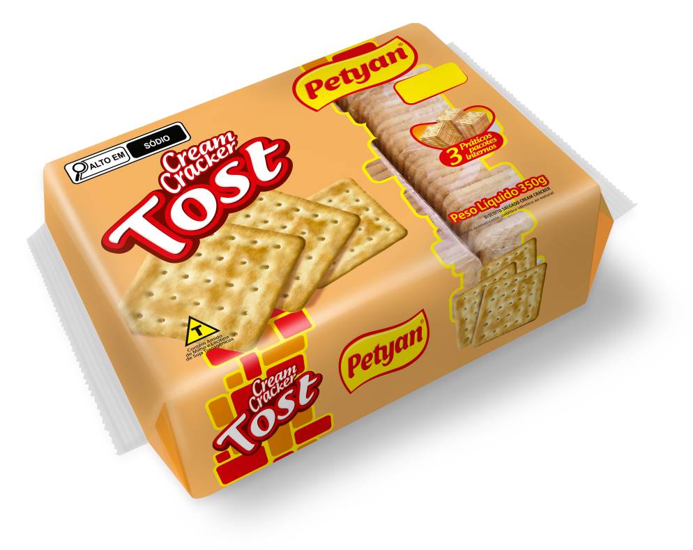 Biscoito Cream Cracker Tostado Petyan 350g