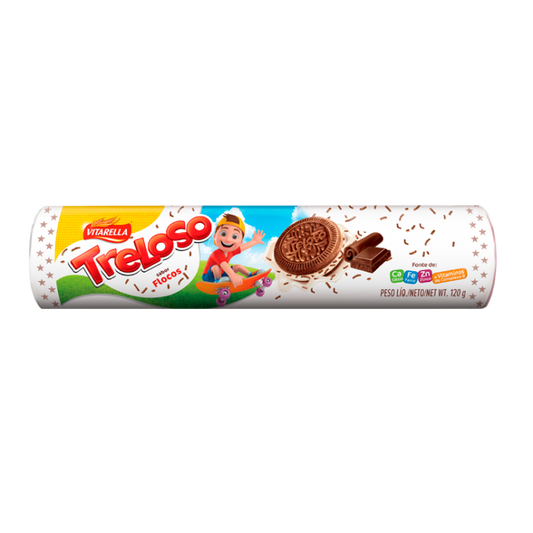 Biscoito Recheado Treloso 120g Flocos