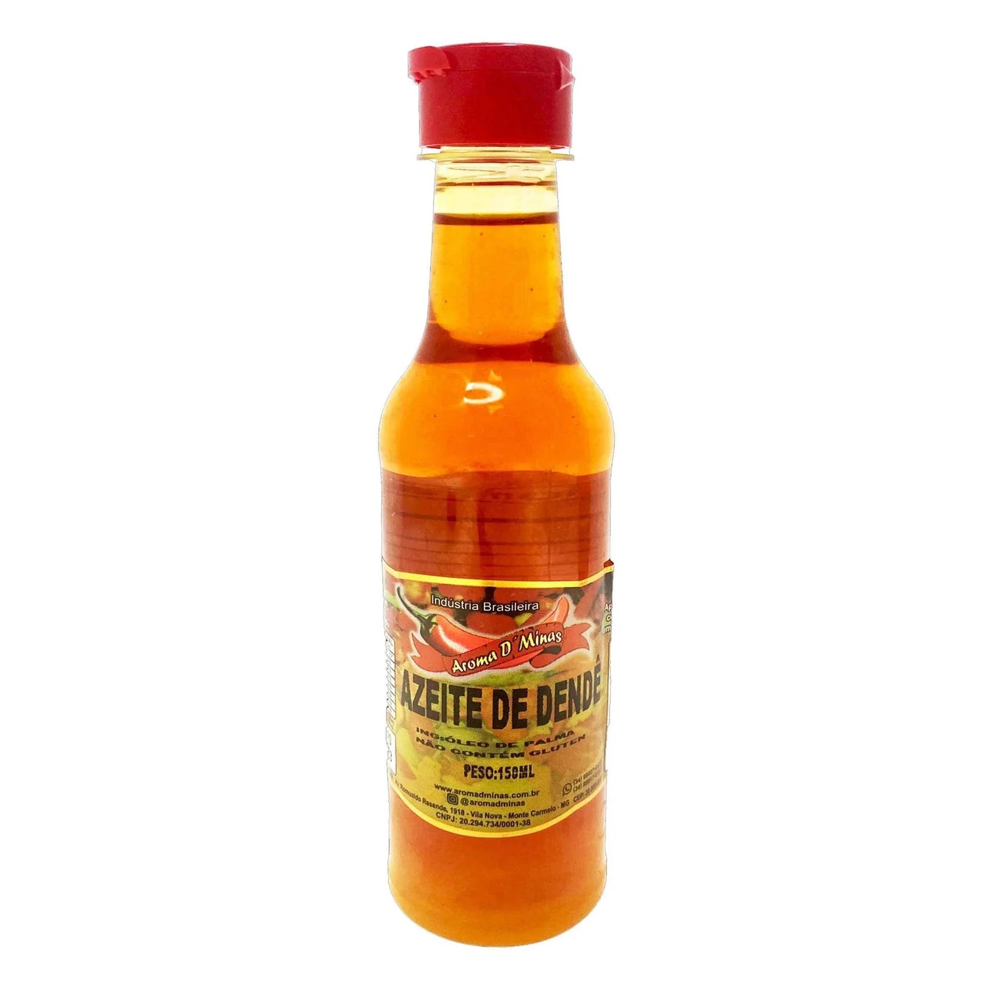 Azeite De Dendê Aroma De Minas 150ml sobre fundo branco