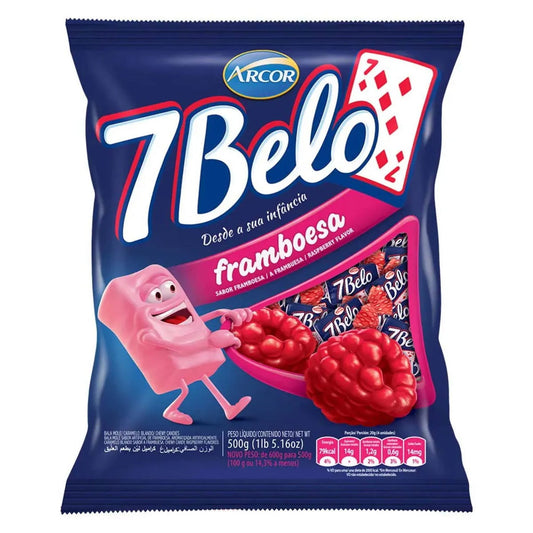Bala 7 Belo Framboesa Arcor 500g. Doces. Origem Brasil