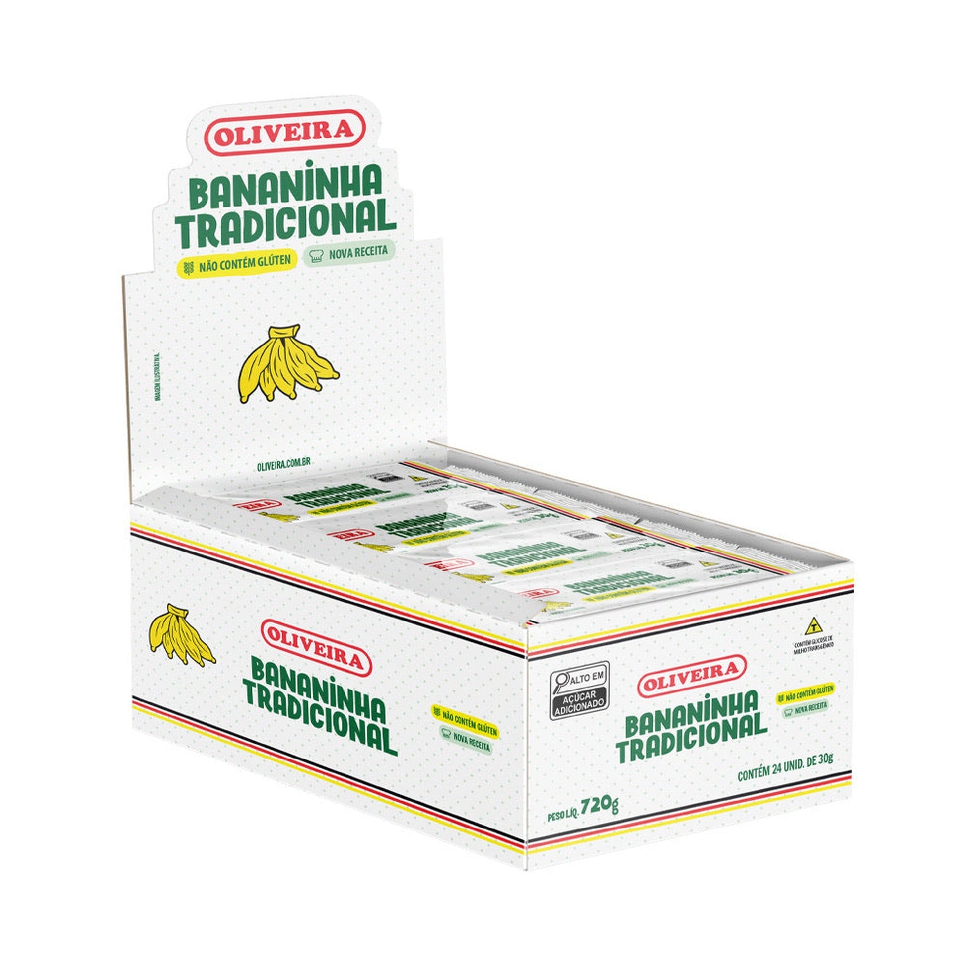 Bananinha Cremosa Clássica Oliveira 720g sobre fundo branco