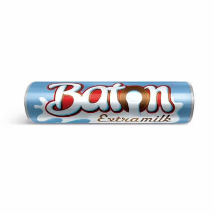 Baton Garoto Extra Milk Garoto 16g sobre fundo branco
