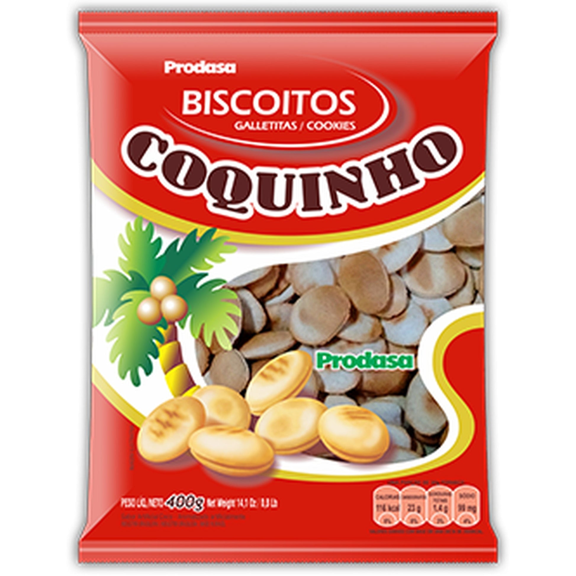 Biscoito Coquinho Prodasa 400g. Biscoitos e Bolachas. Origem Brasil