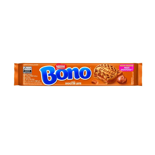 Biscoito Recheado Bono Doce De Leite 90g. Biscoitos e Bolachas. Origem Brasil