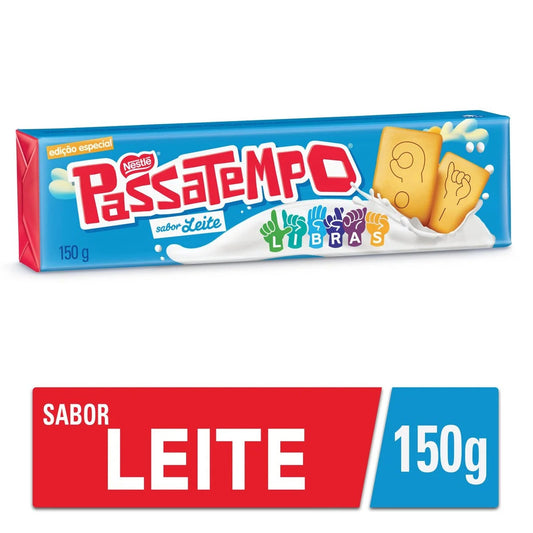 Biscoito Passatempo Leite Nestlé Sem Recheio 150g. Biscoitos e Bolachas. Origem Brasil