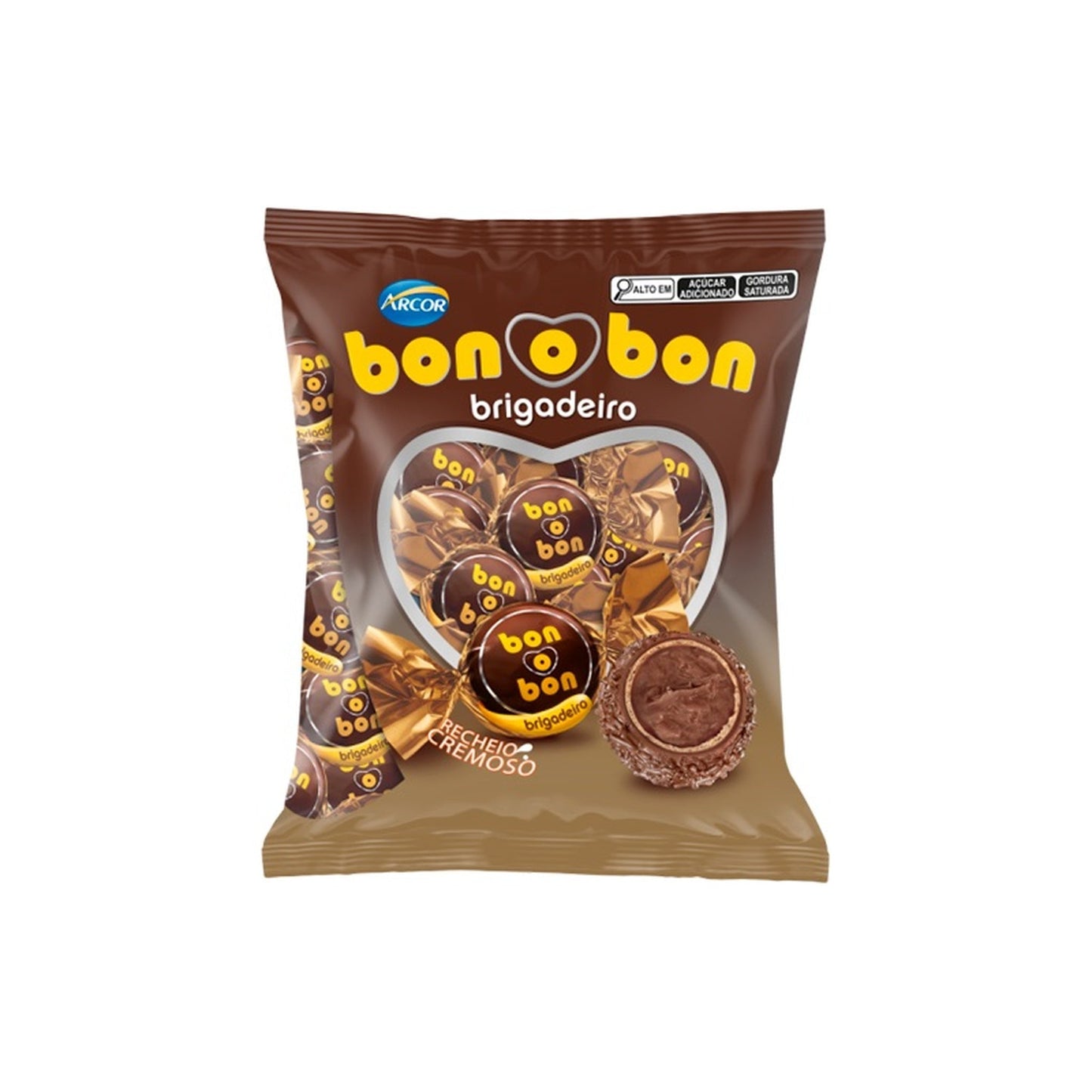 Bombom Bonobon Brigadeiro 750g sobre fundo branco
