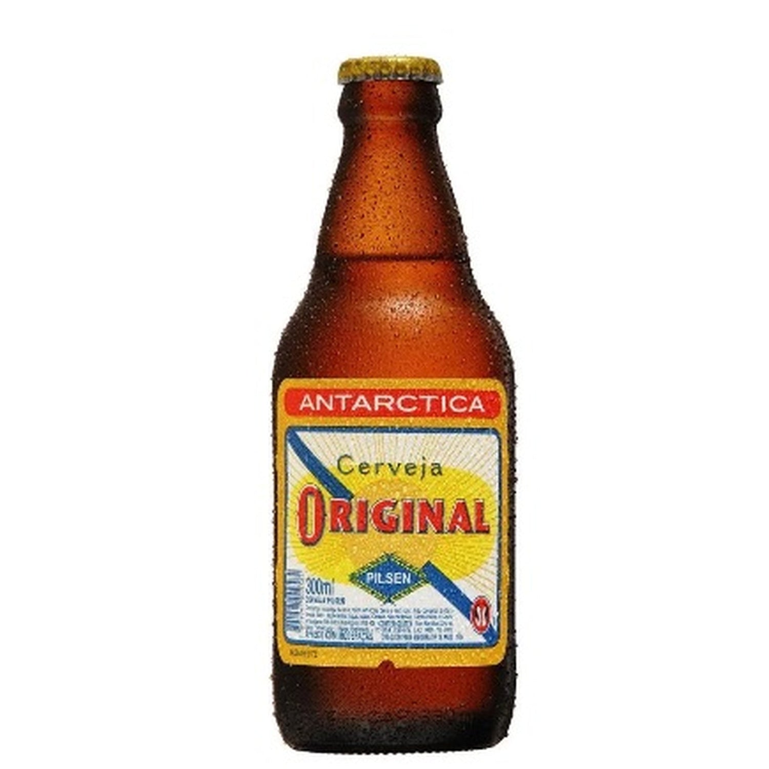 Cerveja Antartica Original 300ml sobre fundo branco