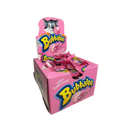 Chiclete Bubbaloo Tutti-frutti 300g sobre fundo branco