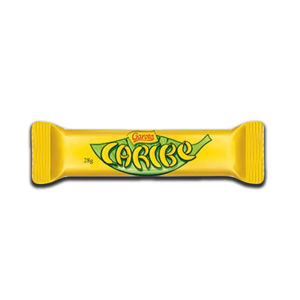 Chocolate Caribe Garoto 28g sobre fundo branco