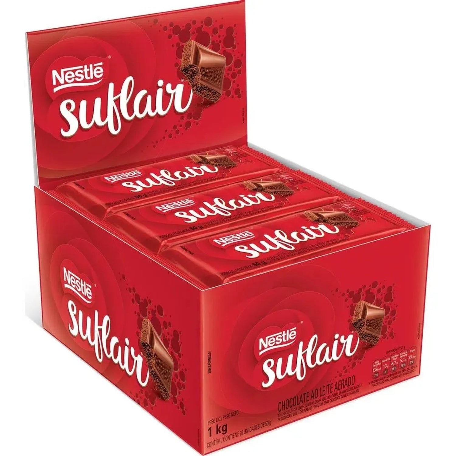 Chocolate Suflair 80g sobre fundo branco