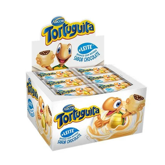 Chocolate Tortuguita Chocolate Branco Caixa 372g com fundo branco