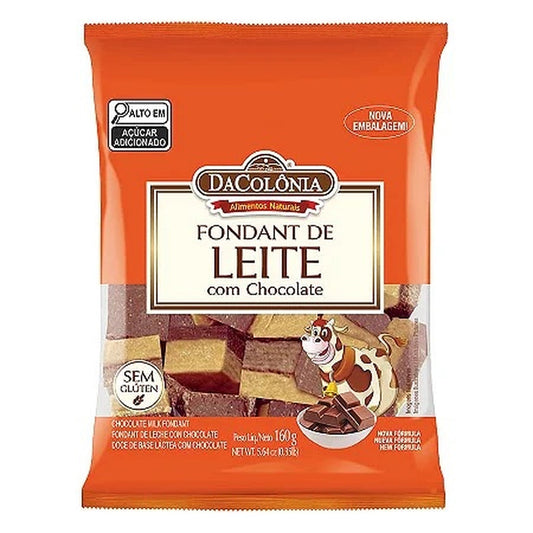 Fondant de Leite c/ Chocolate 160g Dacôlonia sobre fundo branco
