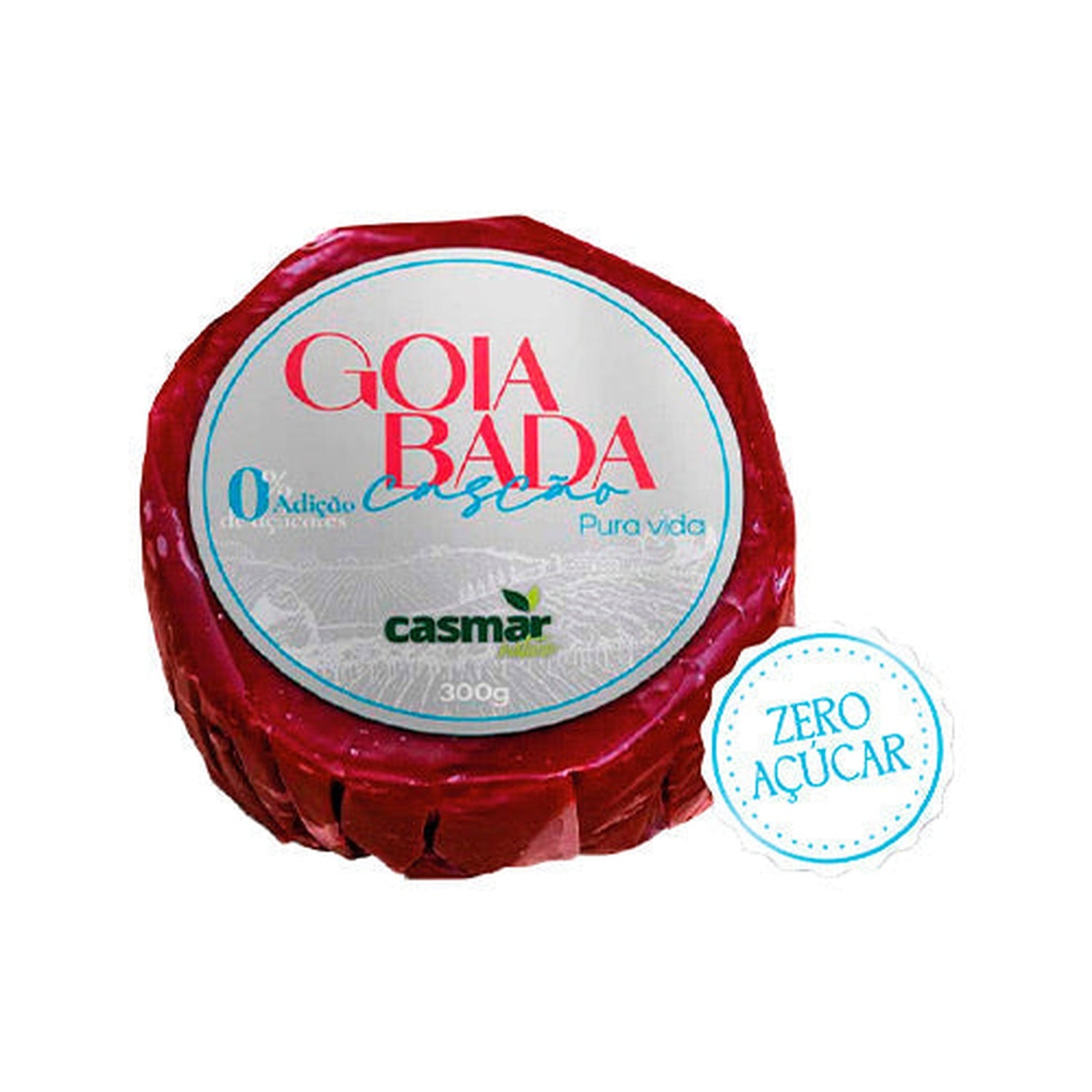 Goiabada Cascão Zero Casmar 300g sobre fundo branco