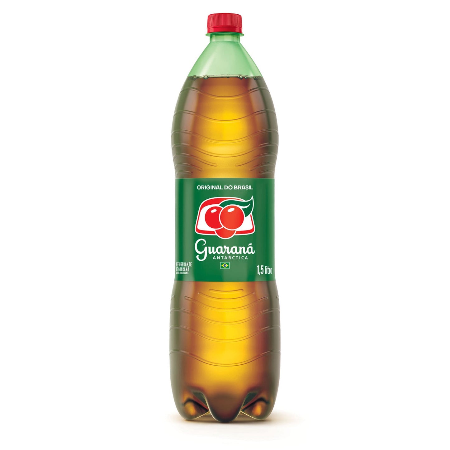 Guaraná Antarctica Pet 1,5l sobre fundo branco