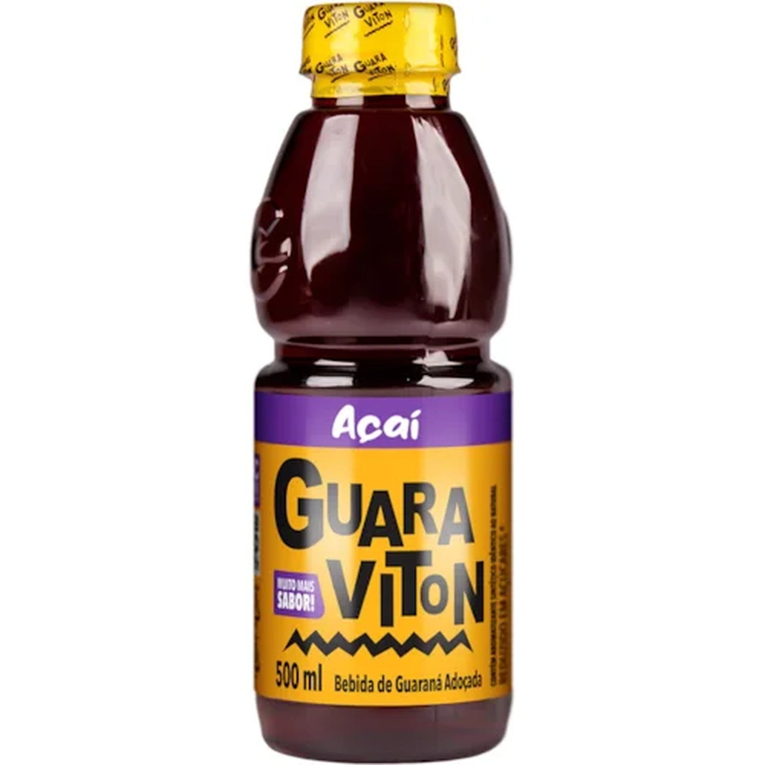 Guaraná Com Açaí Guaraviton 500ml sobre fundo branco