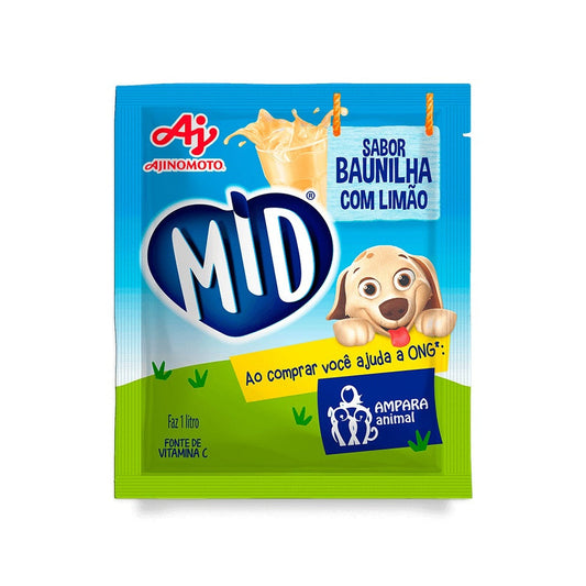 Mid Refresco Em Pó Baunilha Limão 375g. Bebidas em Pó. Origem Brasil