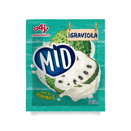 Mid Refresco Em Pó Graviola 375g. Bebidas em Pó. Origem Brasil