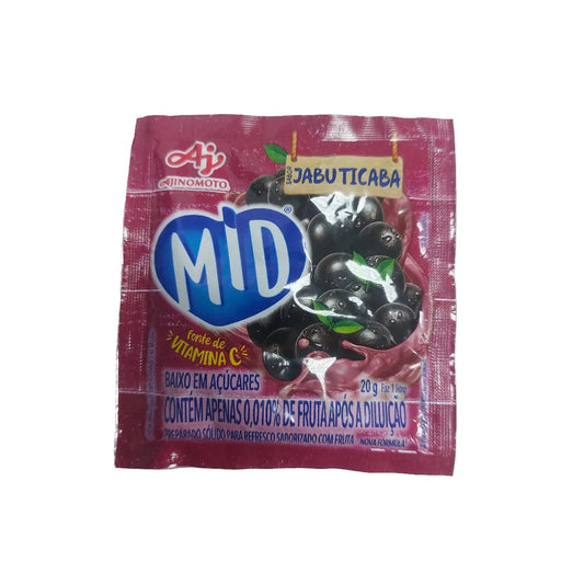 Mid Refresco Em Pó Jabuticaba 20g. Bebidas em Pó. Origem Brasil