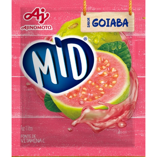 Refresco Mid Em Pó Goiaba 20g em fundo branco