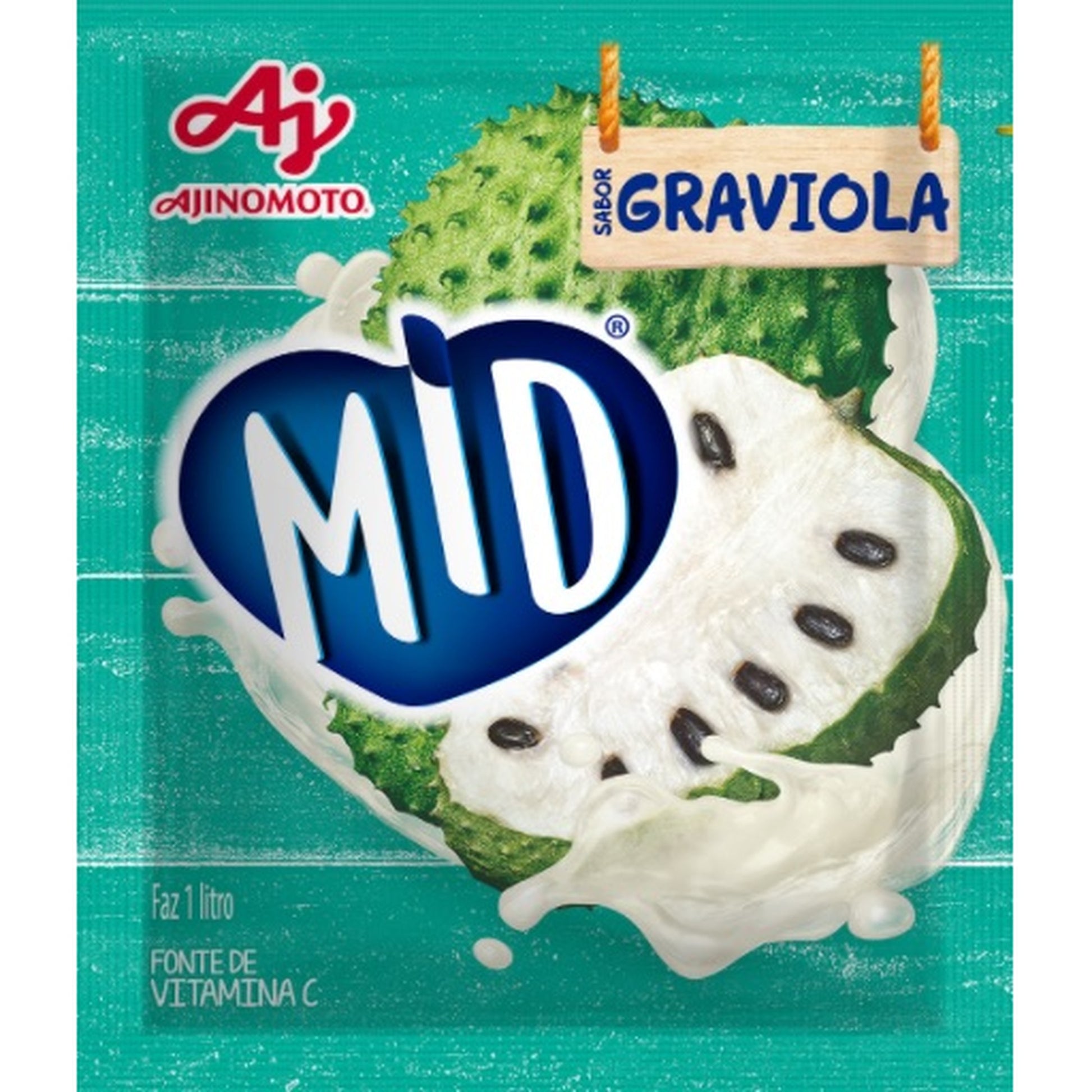 Caixa com 15 Sachês de Refresco Mid Graviola – 20g cada sachê em fundo branco