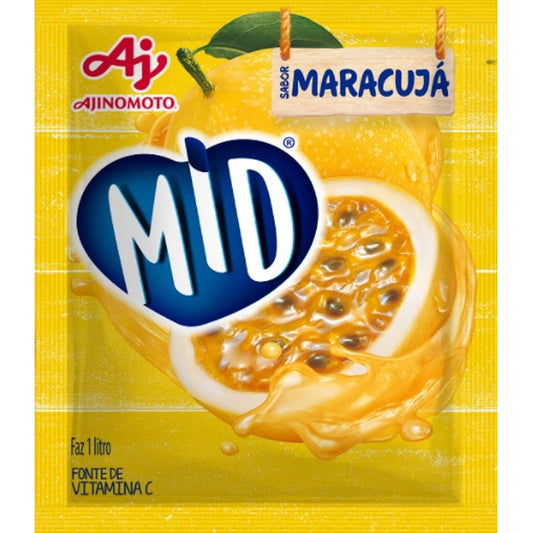 Refresco Mid Em Pó Maracujá 20g em fundo branco