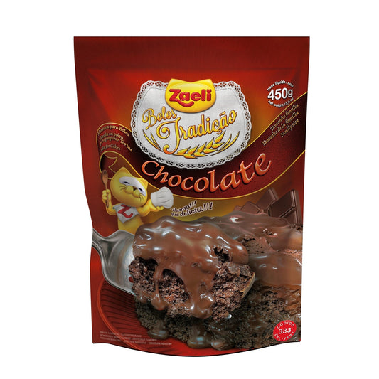 Mistura para Bolo Chocolate Zaeli 450g. Ingredientes e Misturas. Origem Brasil