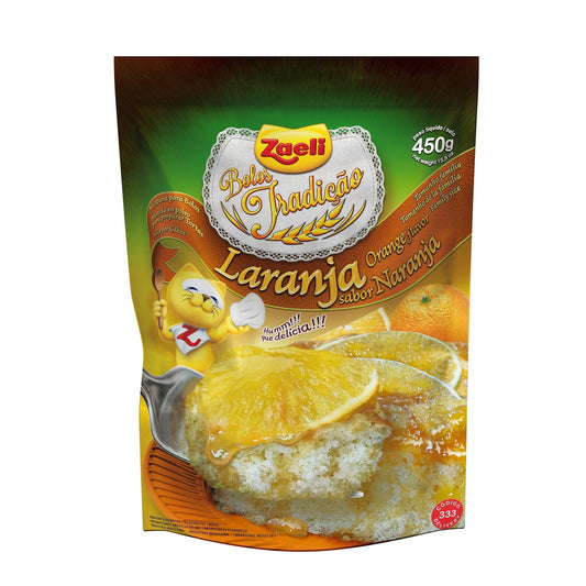 Mistura para Bolo Laranja Zaeli 450g. Ingredientes e Misturas. Origem Brasil