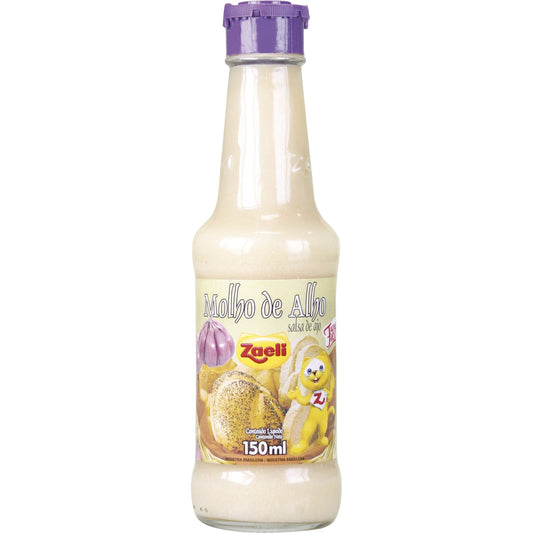 Molho De Alho Zaeli 150ml sobre fundo branco