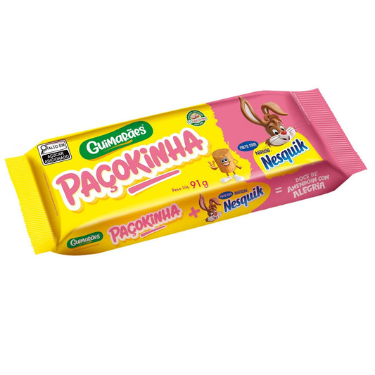Caixa Paçokinha Nesquik Guimarães 91g sobre fundo branco