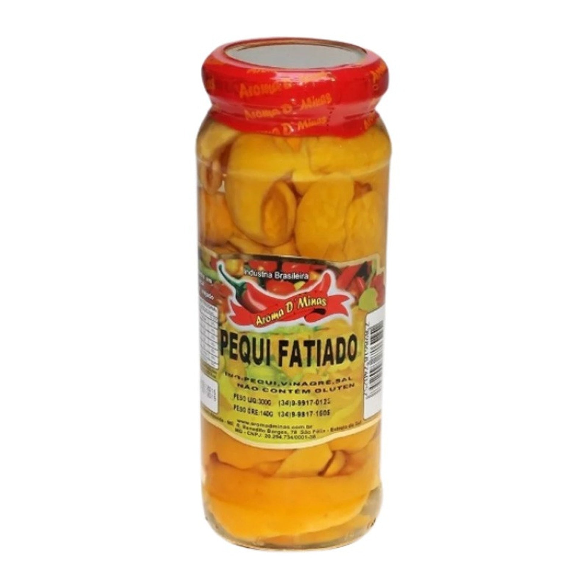 Pequi Fatiado Aroma De Minas Aroma D'Minas 140g sobre fundo branco