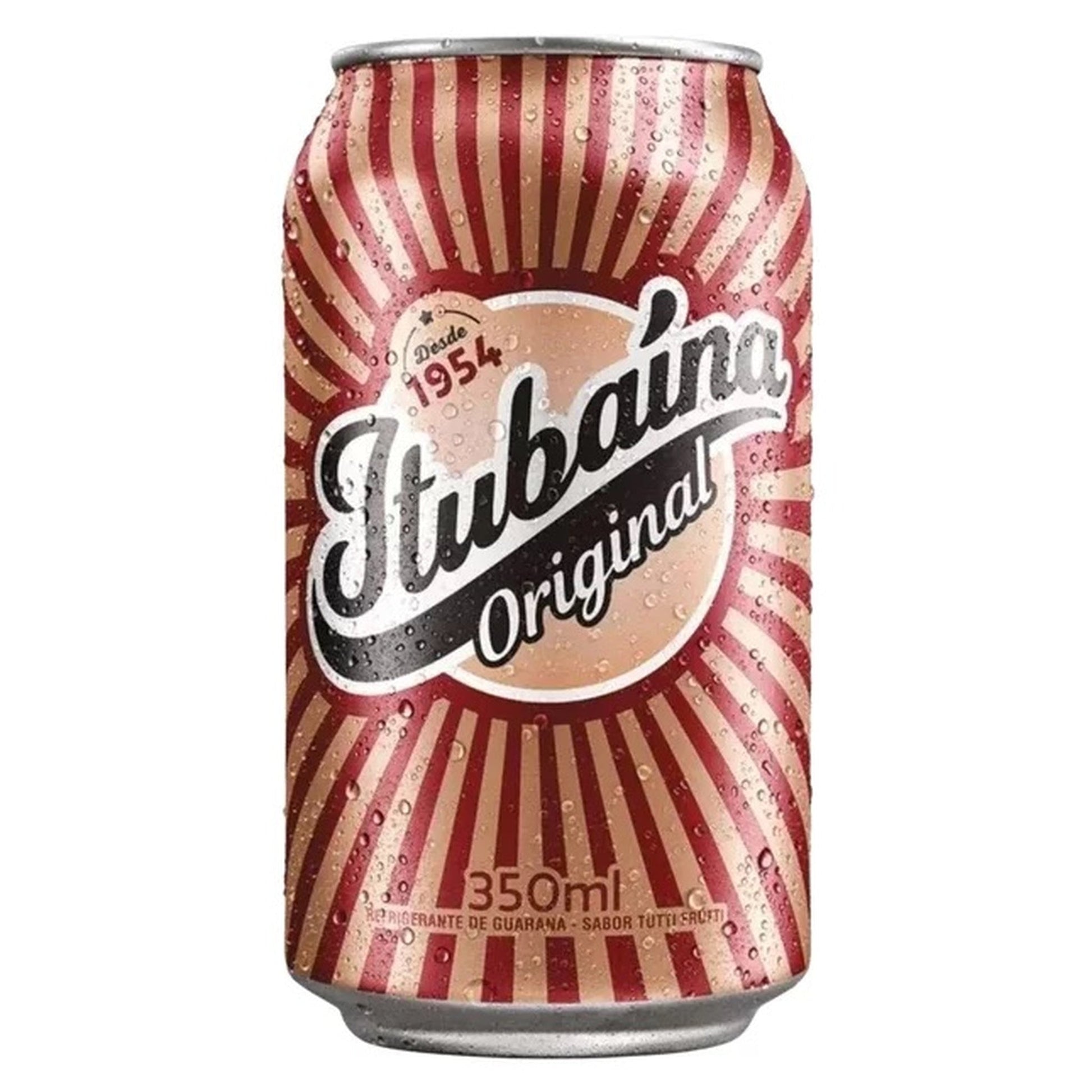 Refrigerante Itubaina Lata 350ml sobre fundo branco