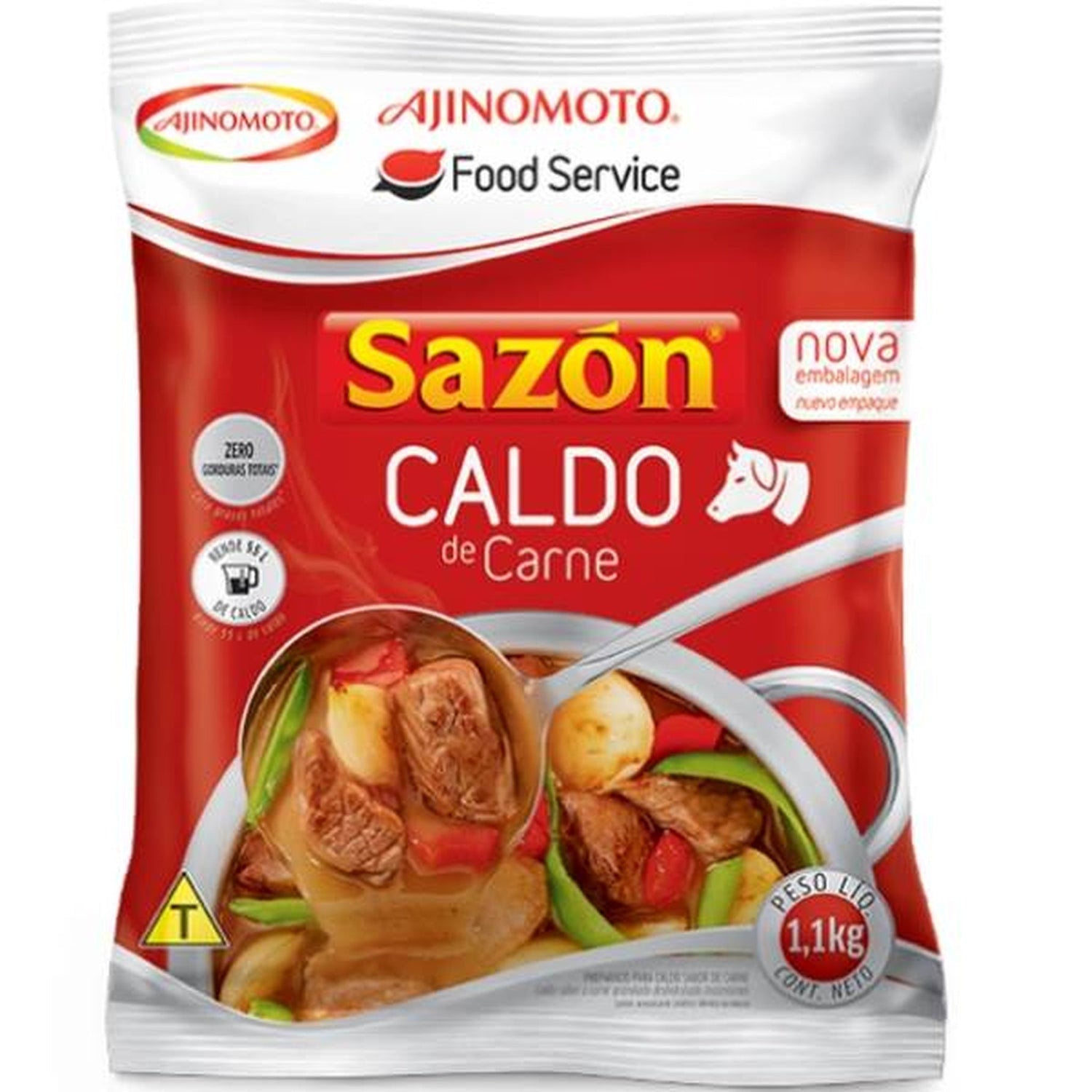 Sazon Caldo Carnes Profissional 1.1kg sobre fundo branco